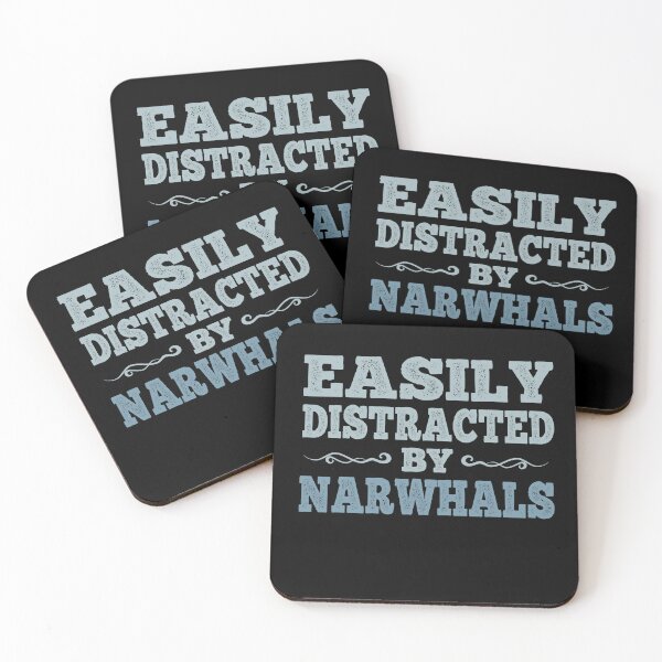 Item preview, Easily Distracted By Narwhals - Funny designed and sold by Cedroad Shirts.
