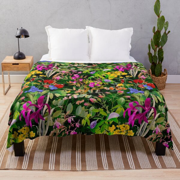 Item preview, Floral blooms and flowers exotic garden, roses and flowers, botanical pattern, flowers illustration, plants pattern, dark green floral designed and sold by ZeinabTaha.