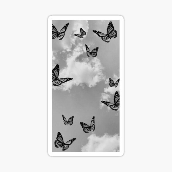 "butterfly black and white butterflies" Sticker for Sale by
