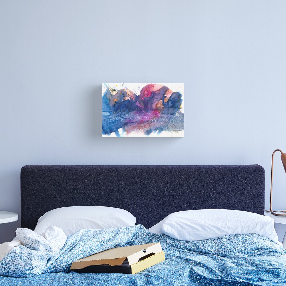 Abstract Blue Pink Landscape Canvas Print