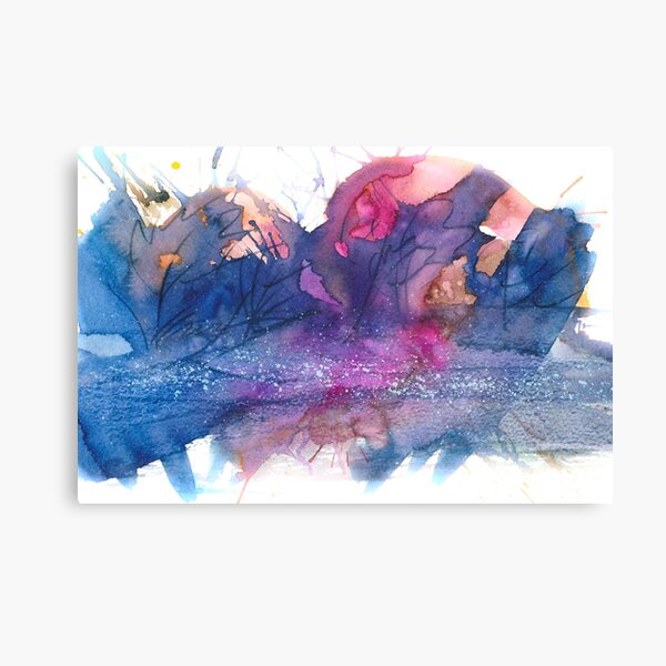 Abstract Blue Pink Landscape Canvas Print