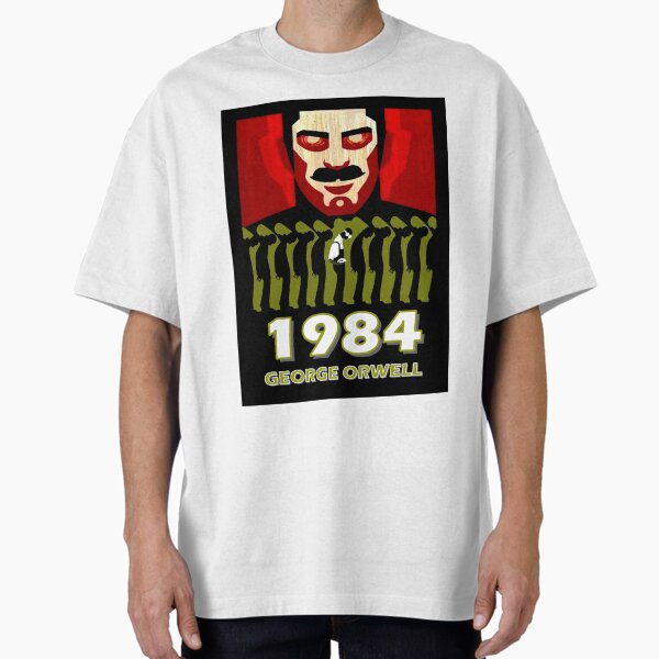 T-shirt George Orwell 1984 Big Brother - Design Graphique Blanc - Homme - Coton Manches Courtes
