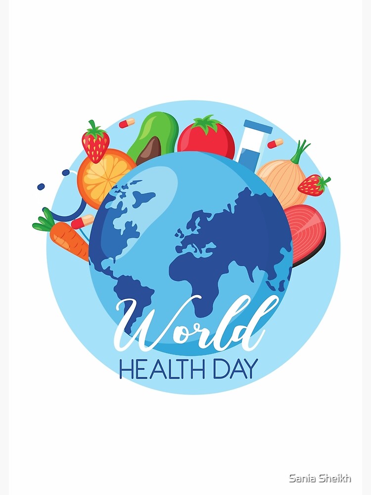 World health day banner with sketch earth Vector Image