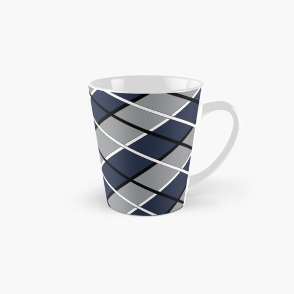 Cool Navy and Gray Checkered Geometric Pattern Tall Mug