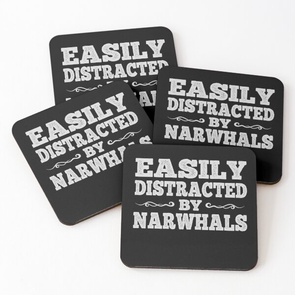 Item preview, Easily Distracted By Narwhals - Funny designed and sold by Cedroad Shirts.