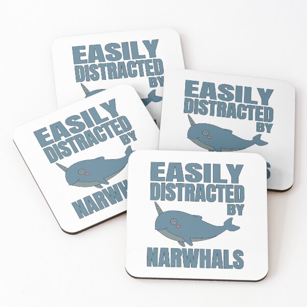 Item preview, Easily Distracted By Narwhals - Cute designed and sold by Cedroad Shirts.