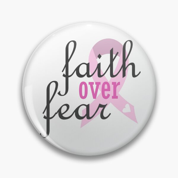 Item preview, Cancer Awareness Pink Ribbon Faith over Fear Text Typography designed and sold by WearWolfDesigns.