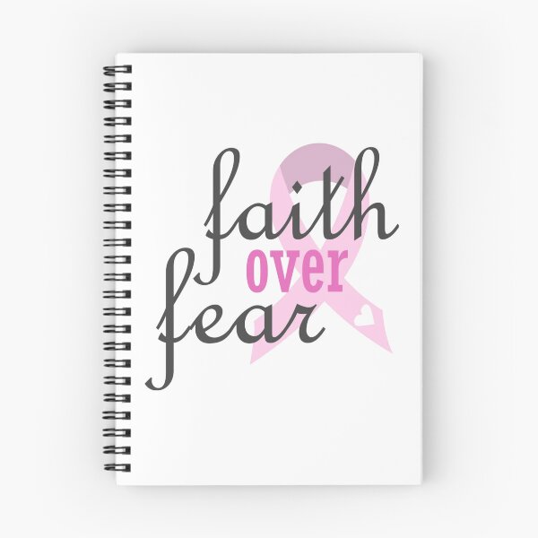 Item preview, Cancer Awareness Pink Ribbon Faith over Fear Text Typography designed and sold by WearWolfDesigns.