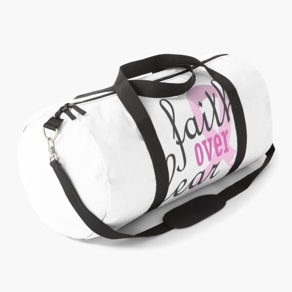 Item preview, Cancer Awareness Pink Ribbon Faith over Fear Text Typography designed and sold by WearWolfDesigns.