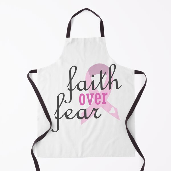 Item preview, Cancer Awareness Pink Ribbon Faith over Fear Text Typography designed and sold by WearWolfDesigns.