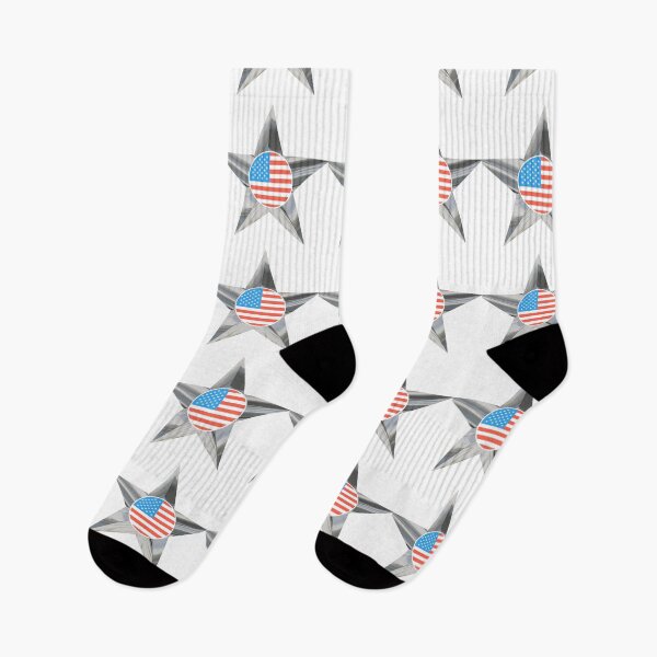 Item preview, Red, white and blue American flag with chrome star USA celebration designed and sold by sweetees4u.