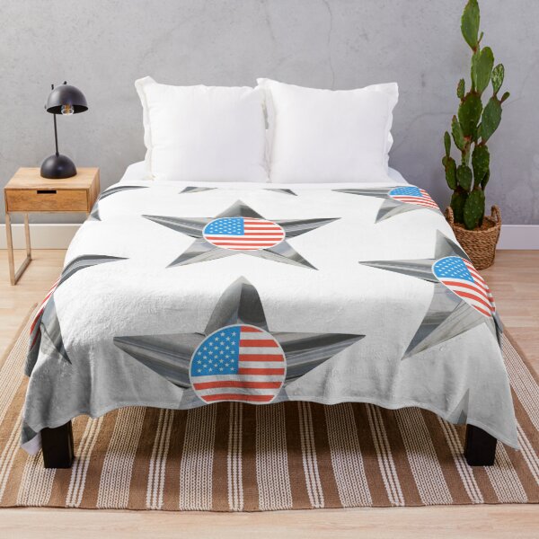 Item preview, Red, white and blue American flag with chrome star USA celebration designed and sold by sweetees4u.