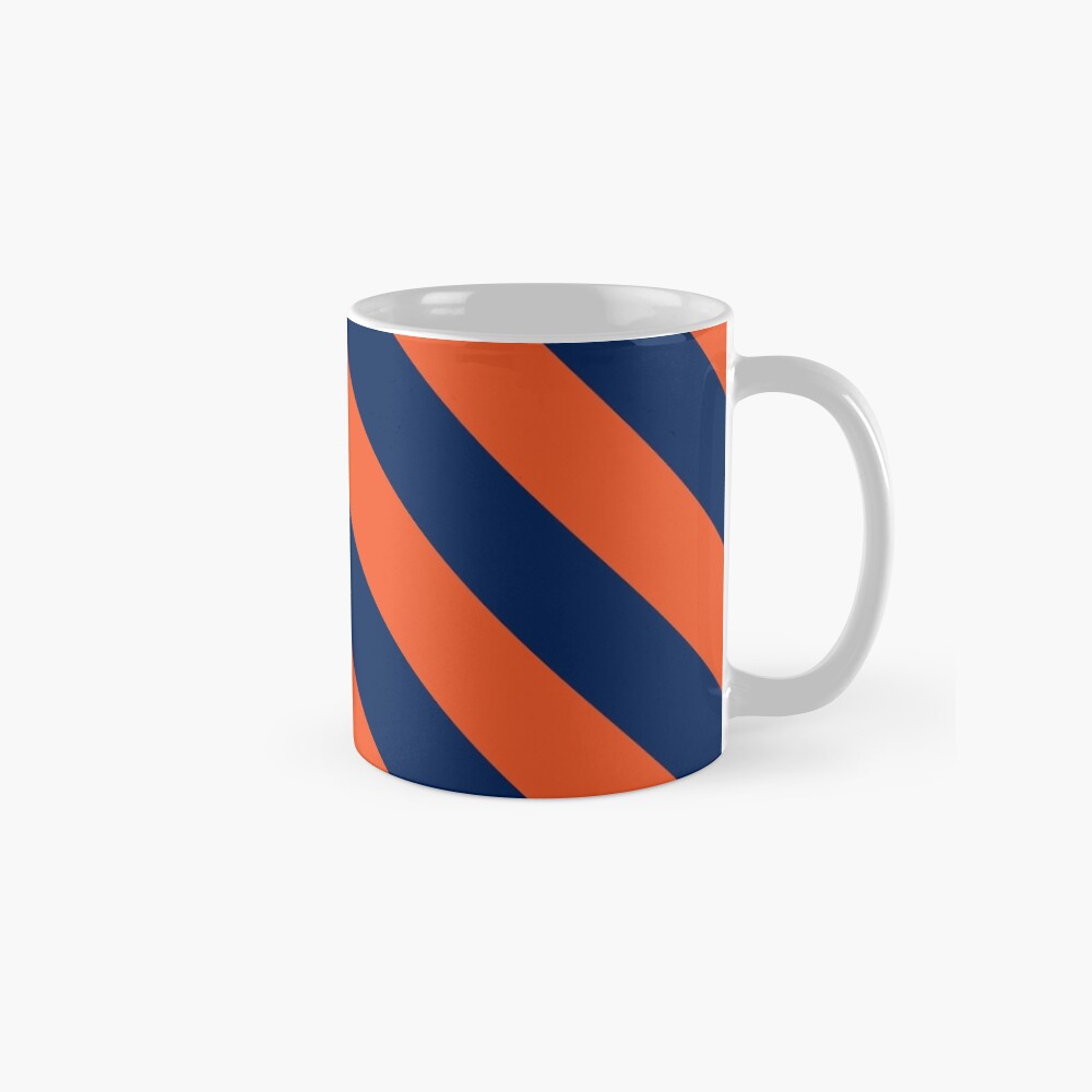 Diagonal Stripes: Orange & Navy Blue Scarf