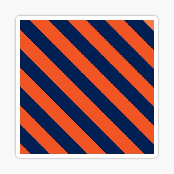 Diagonal Stripes: Orange & Navy Blue Sticker
