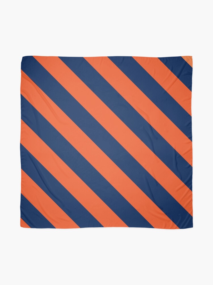 Diagonal Stripes: Orange & Navy Blue Scarf