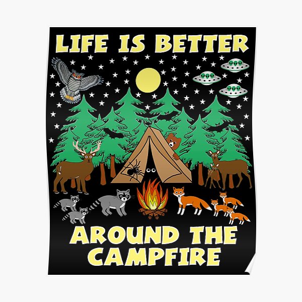 La vie autour de feu de camp drôle Camping T-Shirt 