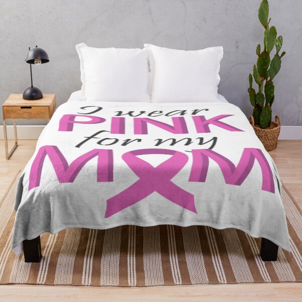 Item preview, Cancer Awareness Pink Ribbon I Wear Pink for my Mum Text Typography designed and sold by WearWolfDesigns.