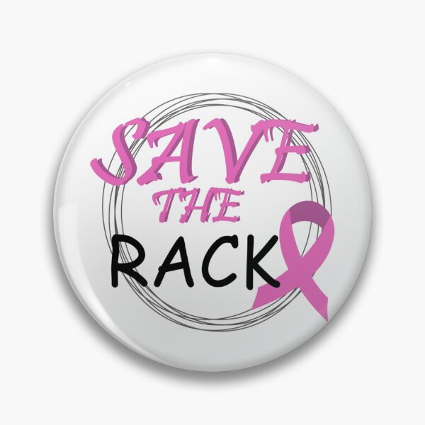 Item preview, Cancer Awareness Pink Ribbon Save the Rack Text Typography designed and sold by WearWolfDesigns.