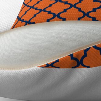 Alternate view of Moroccan Pattern: Navy Blue & Orange Throw Pillow
