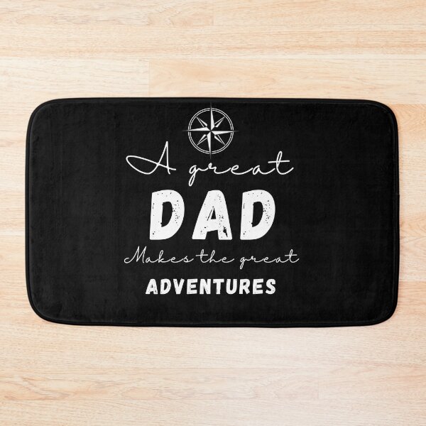 Item preview,  A Great Dad Make The Great Adventures, positive quote, black and white illustration. designed and sold by Coolclassy.