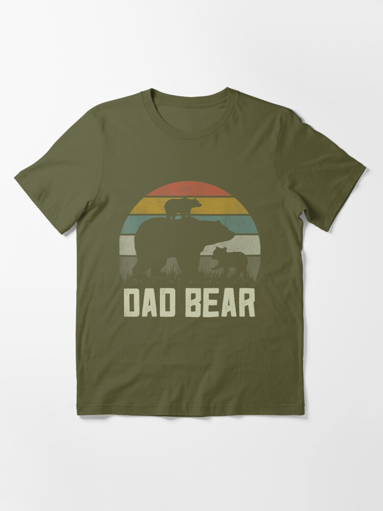 Dad Papa Bear Two Cubs Shirt 2 Kids Father's Day Gift Toddler Long Sleeve  Shirt