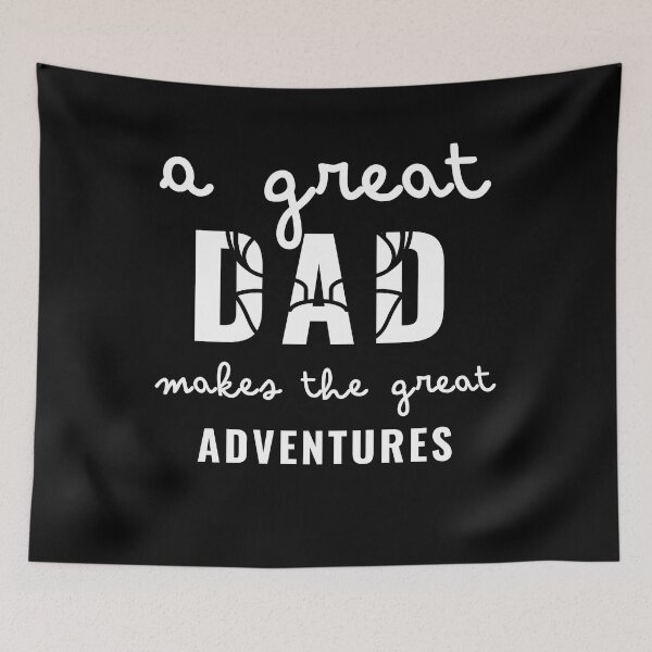 Item preview,  A Great Dad Make The Great Adventures, positive quote, black and white illustration. designed and sold by Coolclassy.