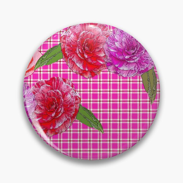Item preview, Hot Pink Plaid with Camellias designed and sold by Greenbaby.