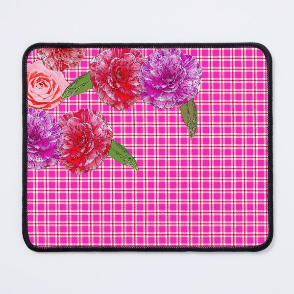 Item preview, Hot Pink Plaid with Camellias designed and sold by Greenbaby.