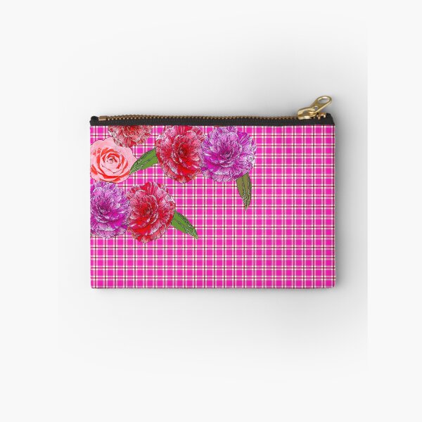 Item preview, Hot Pink Plaid with Camellias designed and sold by Greenbaby.