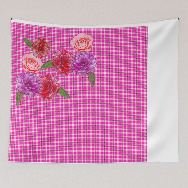 Item preview, Hot Pink Plaid with Camellias designed and sold by Greenbaby.