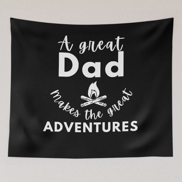 Item preview,  A Great Dad Make The Great Adventures, positive quote, black and white illustration. designed and sold by Coolclassy.