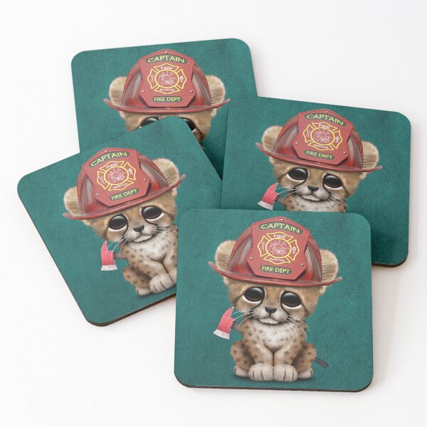 Item preview, Cute Cheetah Cub Firefighter designed and sold by JeffBartels.