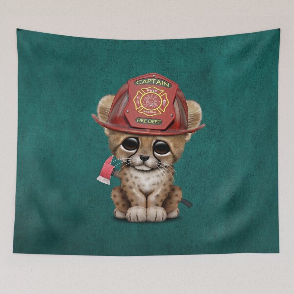 Item preview, Cute Cheetah Cub Firefighter designed and sold by JeffBartels.