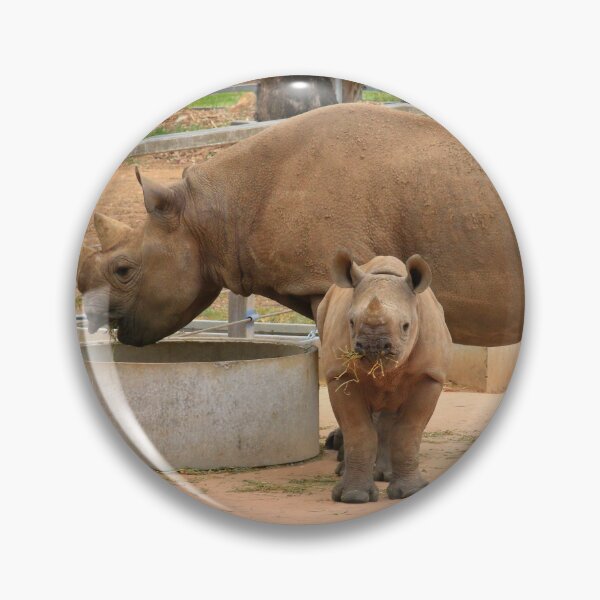 Item preview, Baby rhino and mother designed and sold by FranWest.