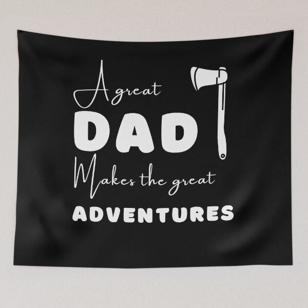 Item preview,   A Great Dad Make The Great Adventures, positive quote, black and white illustration. designed and sold by Coolclassy.
