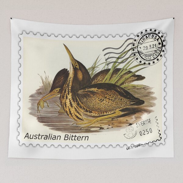Artikelvorschau, Australische Rohrdommel Exotische Vögel Stempel entworfen und verkauft von GnuArt.
