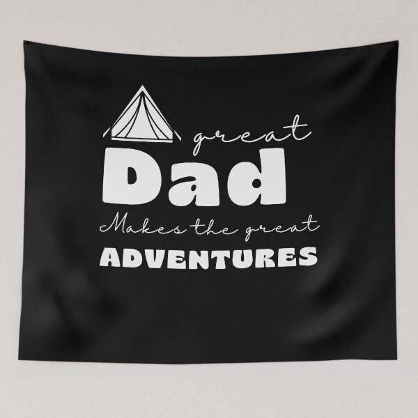 Item preview,   A Great Dad Make The Great Adventures, positive quote, black and white illustration. designed and sold by Coolclassy.