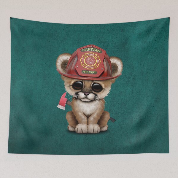 Item preview, Cute Cougar Cub Firefighter designed and sold by JeffBartels.