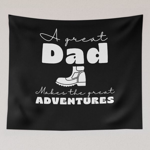 Item preview,   A Great Dad Make The Great Adventures, positive quote, black and white illustration. designed and sold by Coolclassy.