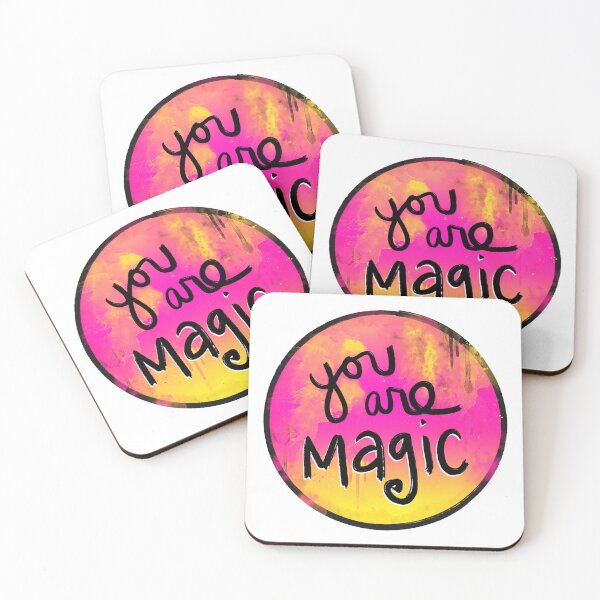 Item preview, You are magic — messy watercolor, hot pink and yellow designed and sold by thephoenixsoul.