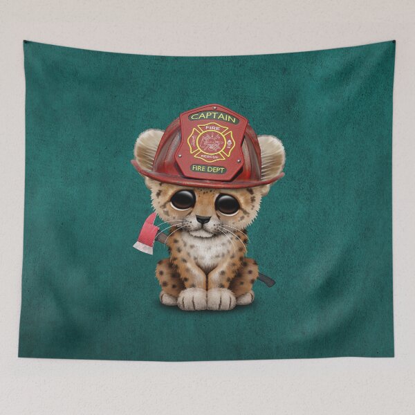 Item preview, Cute Leopard Cub Firefighter designed and sold by JeffBartels.