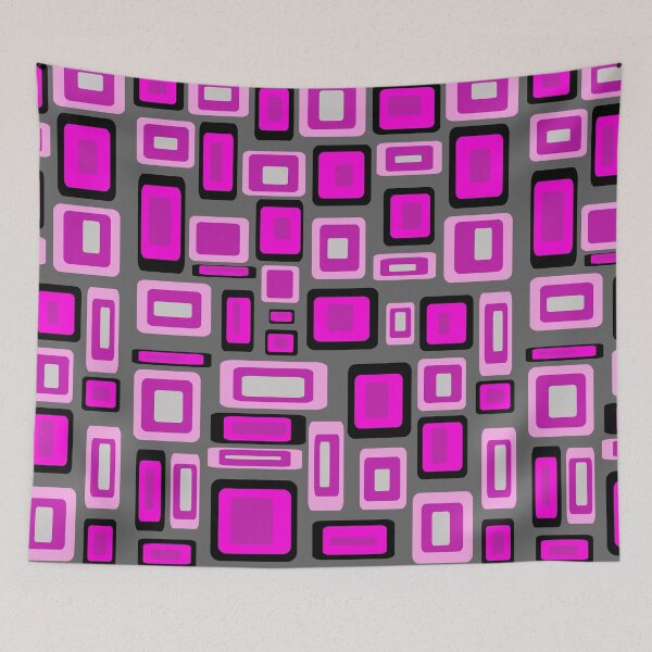 Item preview, pink black & grey cubes designed and sold by Maureen Zaharie.