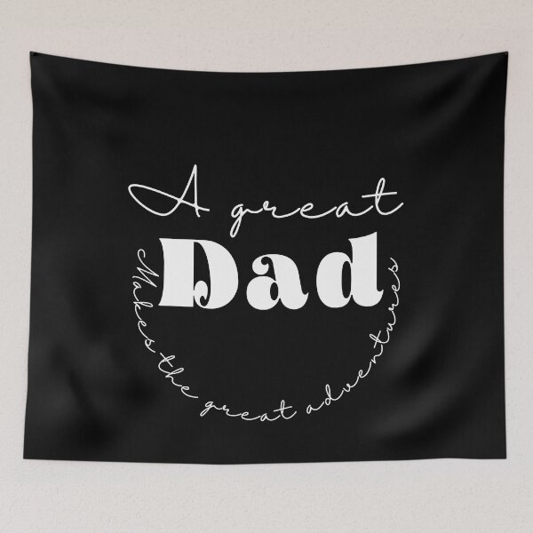 Item preview,  A Great Dad Make The Great Adventures, positive quote, black and white illustration. designed and sold by Coolclassy.