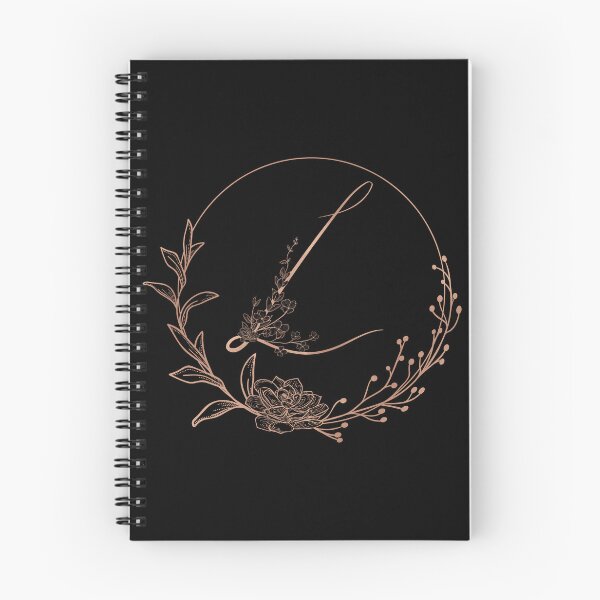 Item preview, Rose Gold Floral Monogram L designed and sold by ModernStyleBoho.