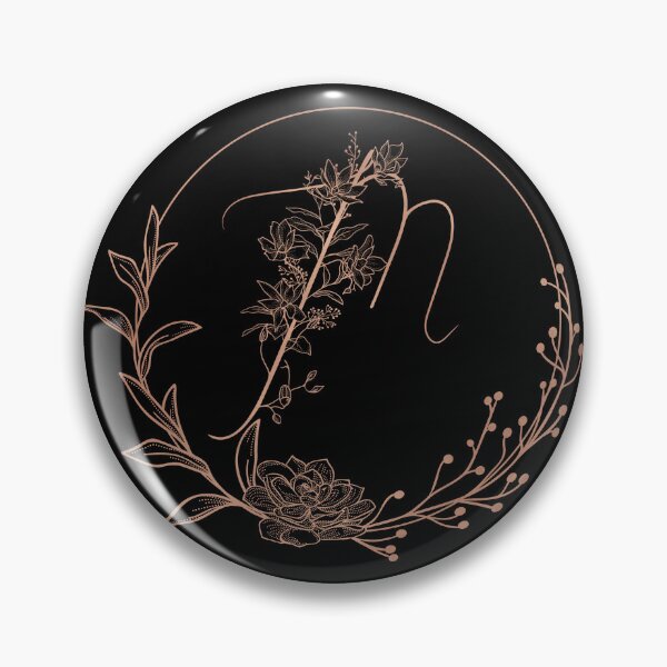 Item preview, Rose Gold Floral Monogram M designed and sold by ModernStyleBoho.