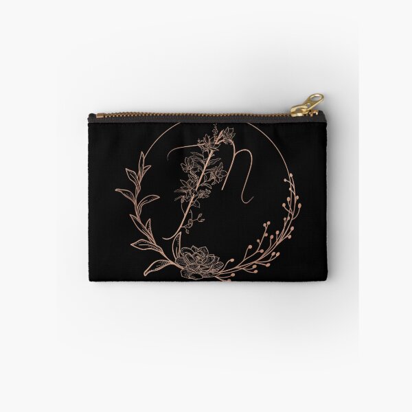 Item preview, Rose Gold Floral Monogram M designed and sold by ModernStyleBoho.