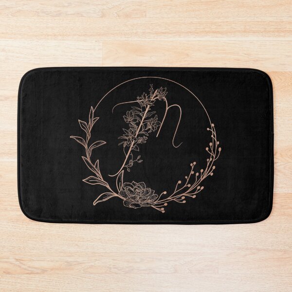 Item preview, Rose Gold Floral Monogram M designed and sold by ModernStyleBoho.