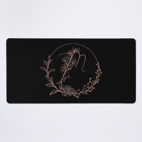 Item preview, Rose Gold Floral Monogram M designed and sold by ModernStyleBoho.