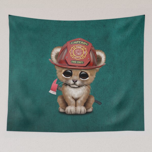 Item preview, Cute Lion Cub Firefighter designed and sold by JeffBartels.