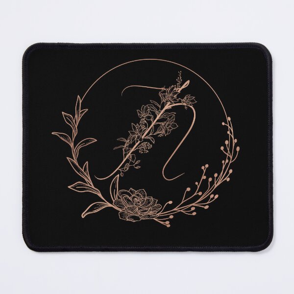 Item preview, Rose Gold Floral Monogram N designed and sold by ModernStyleBoho.